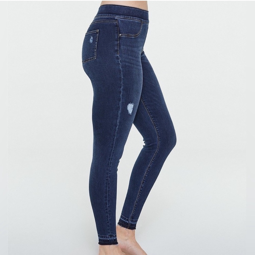 Spanx distressed skinny jeans